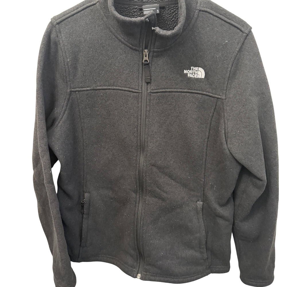 The North Face Womens Crescent Full Zip Sweater Fleece Jacket Grey XL NF0A4QS6